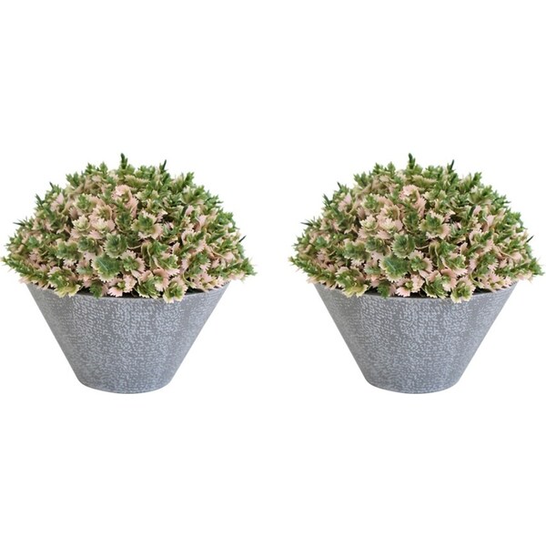 2x Potted 13cm Plastic Moss Artificial Faux Plant Home Room Garden Decor Pink