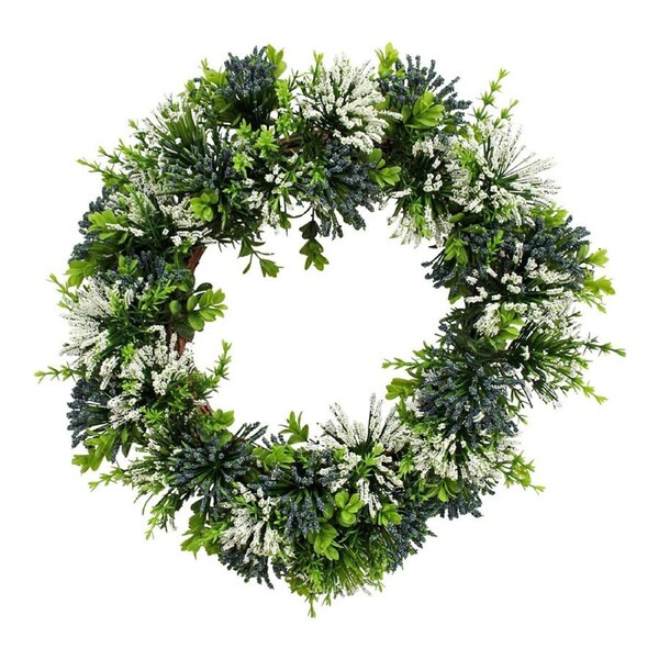 Wreath 40cm Plastic Hamptons Burst Decorative Door/Wall Hanging Display Green