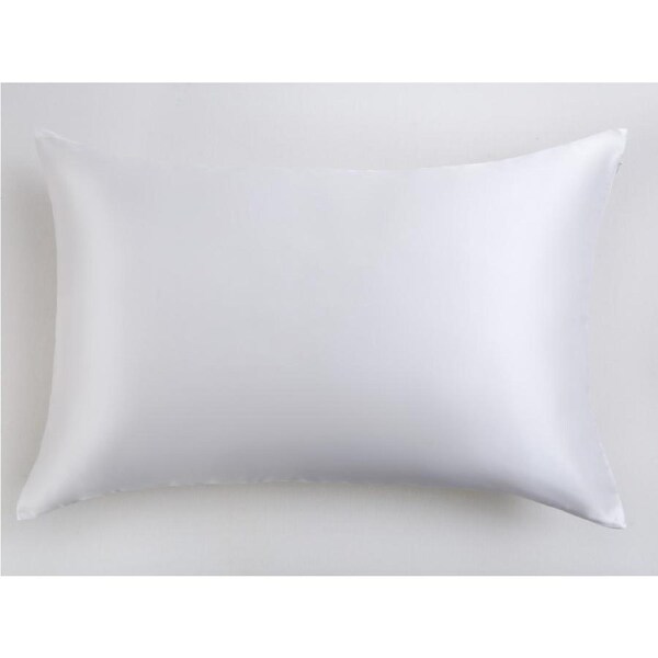 Luxe Bedding 6A Grade 100% Mulberry Silk ZIPPERED STANDARD Pillowcase White