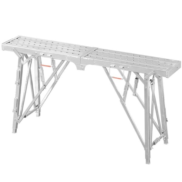 riin Portable Working Platform Height Adjustable Bench Step Foldable Ladder Max 1.6M H