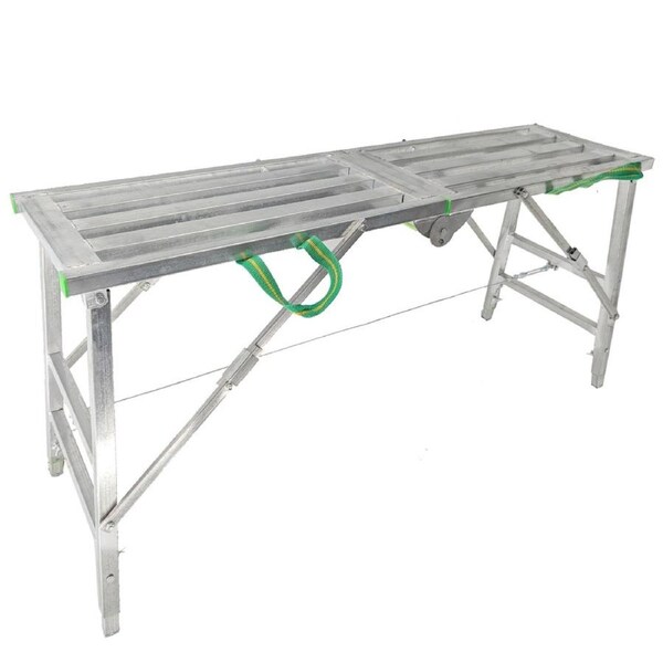 riin Portable Working Platform Height Adjustable Bench Step Foldable Ladder Max Height 1.1M