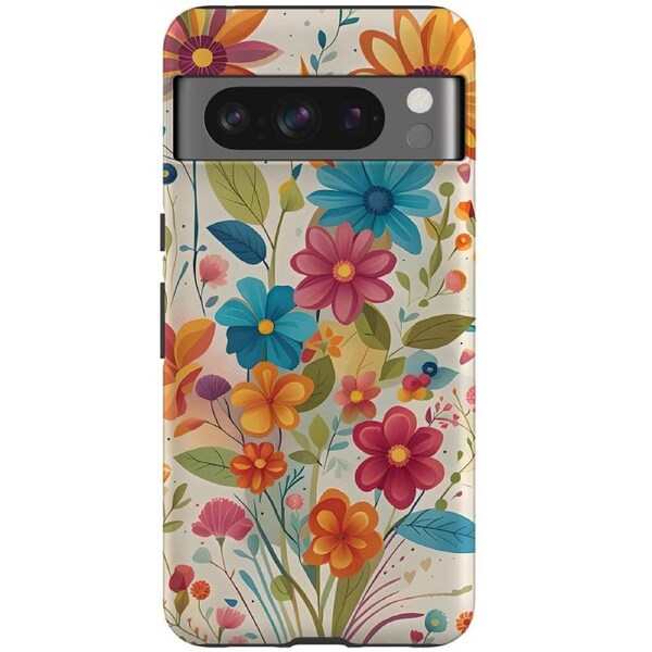 For Google Pixel 8 Pro Tough Protective Cover, Floral Symphony