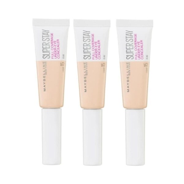 3 x Maybelline SuperStay Full Coverage Under Eye Concealer 6mL - 15 Light