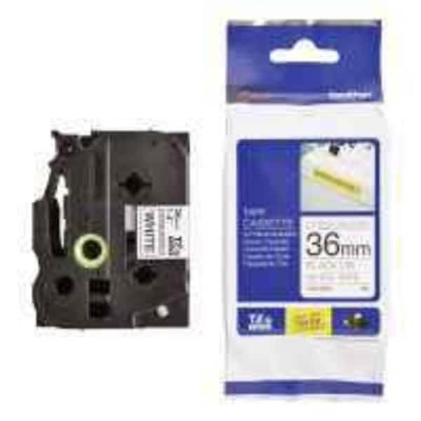 Brother 36MM BLACK ON WHITE STRONG ADHESIVE TZE TAPE