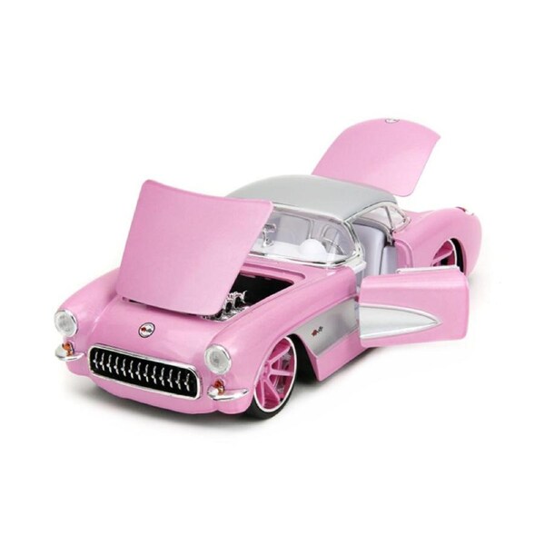 Jada 1:24 Scale Pink Slips Chevrolet Corvette 1957 Diecast Car Toy Model