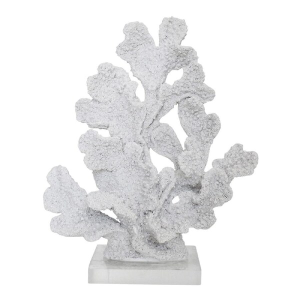 Decorative Polyresin/Acrylic 21cm Reef Coral Decor Centrepiece Display White