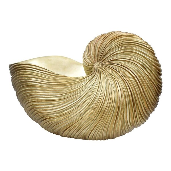 Decorative Resin 35cm Nautilus Shell Decor Centrepiece Table Display XL Gold