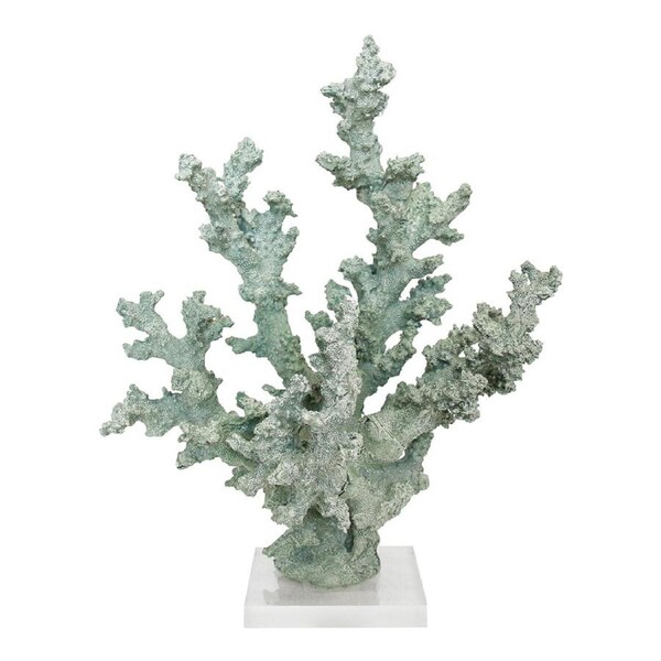 Decorative Polyresin/Acrylic 34.5cm Coral Medina Sea Sculpture Figurine Green