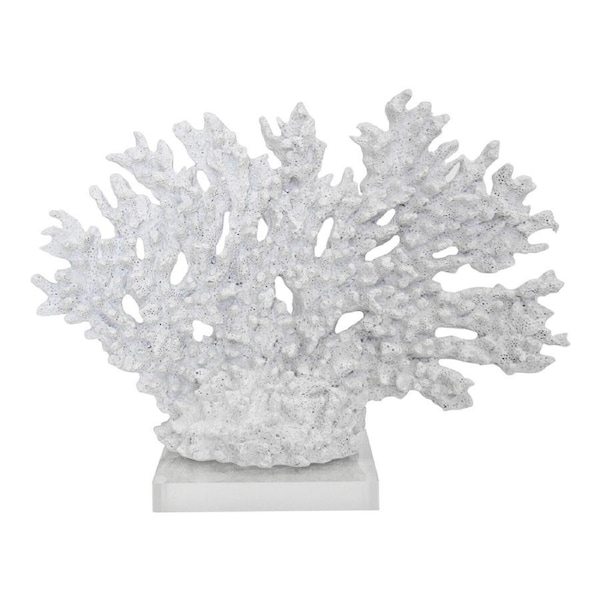 Decorative Polyresin/Acrylic 26cm Branches Coral Decor Centrepiece Display White