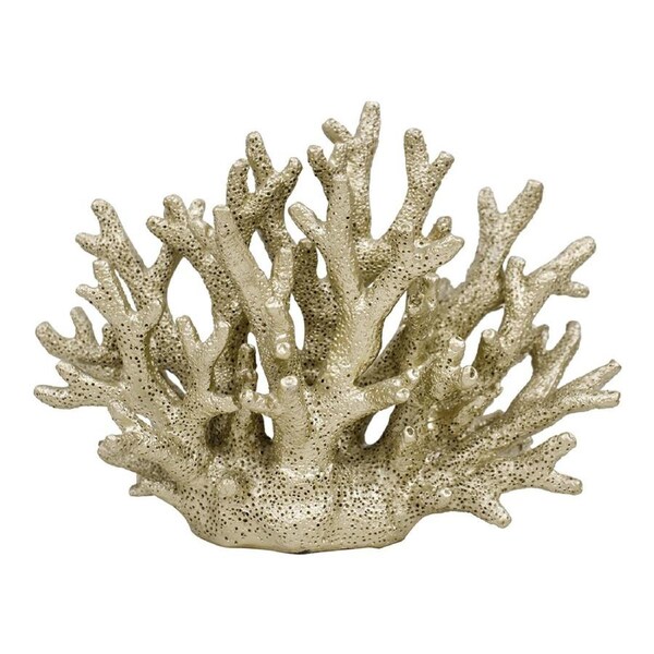 Decorative Resin 19cm Coral Oyster Centrepiece Decor Home Tabletop Display Gold
