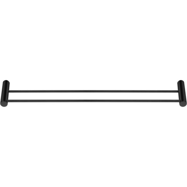 ACA Black Double Towel Rail 600mm Rack Bar Wall Holder Hanger 304 Stainless Steel