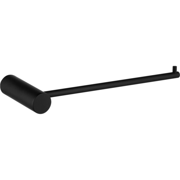 ACA 210mm Round Single Towel Rail Holder Hook Black Stainless Steel