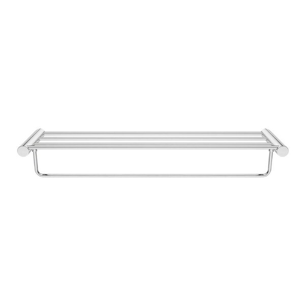 ACA 600mm Chrome Bath Double Towel Rail Rack Bathroom Shelf Holder Bar Wall Mounted