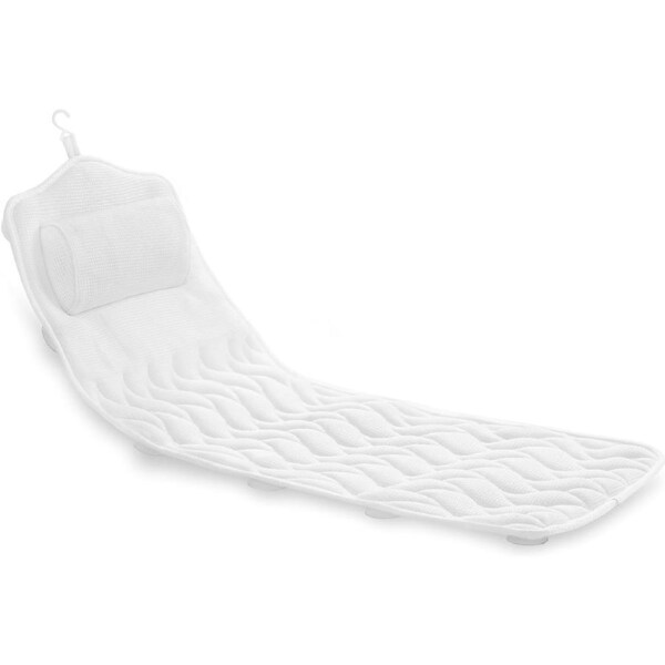 Full Body Bath Pillow Spa Cushion for Tub with Suction Cups and Air Mesh, Neck and Back Support