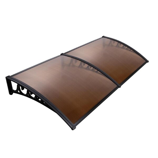 Instahut Window Door Awning Door Canopy Patio 1-6M DIY UV Rain Cover Outdoor 1X2M / Brown
