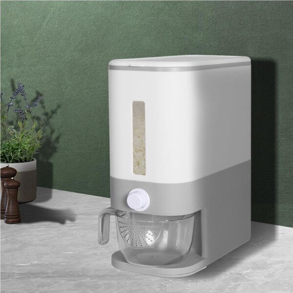 Toque Cereal Dispenser 12L Auto Grain Storage Box Grey Grey