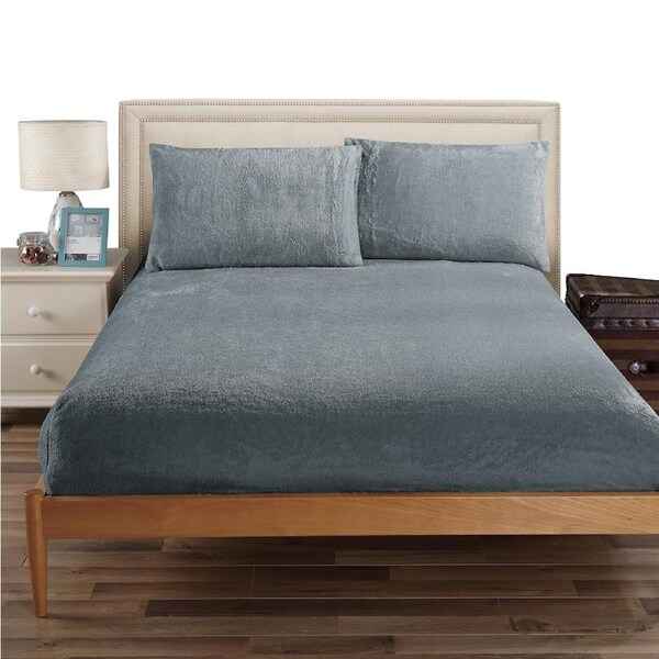 Ramesses Polar Fleece Fitted Sheet King / Cyan