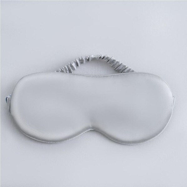 Luxe Bedding 6A Grade 100% Mulberry Silk Eye Mask Silver