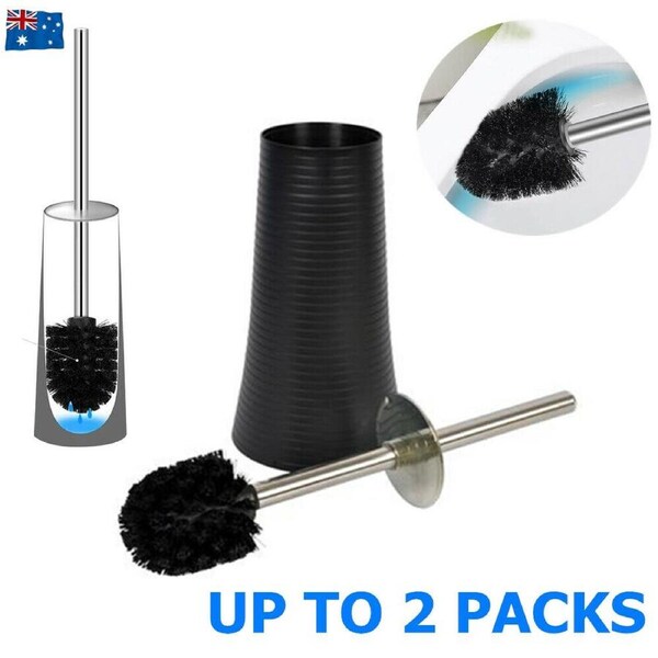 2X Toilet Brush Sloped w/Chrome Handle