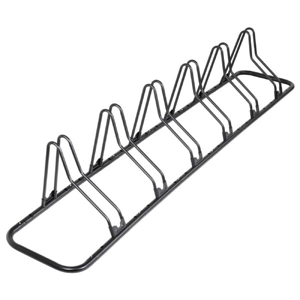 CyclingDeal Bicycle Floor Type Adjustable Parking Rack Stand - for 6 Bikes - Mountain MTB & Road Bike Indoor Garage Storage