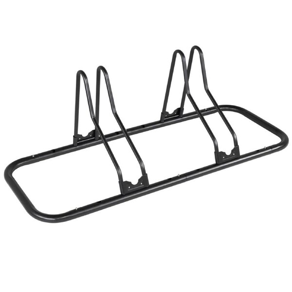 CyclingDeal Bicycle Floor Type Adjustable Parking Rack Stand - for 2 Bikes - Mountain MTB & Road Bike Indoor Garage Storage