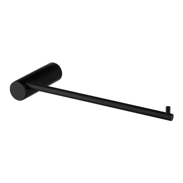 Round Single Towel Rail Holder Hook Black Stainless Steel 210mm