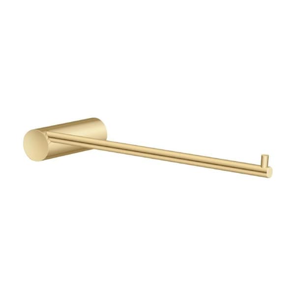 Round Single Towel Rail Holder Hook Brushed Gold Stainless Steel 210mm