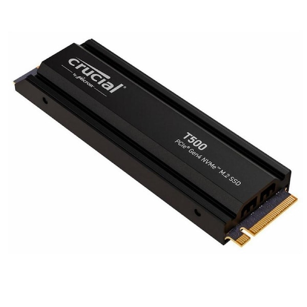 Crucial T500 2TB Gen4 NVMe SSD Heatsink - 7400/7000 MB/s R/W 1200TBW 1440K IOPs 1.5M hrs MTTF Acronis True Image Adobe Creative Cloud PS5 ~MZ-V8P2T0CW