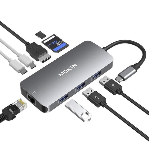 MOKiN 9 in 1 Hub 100W PD Charging USB C Adapters for MacBook Pro/Air Mac Dongle