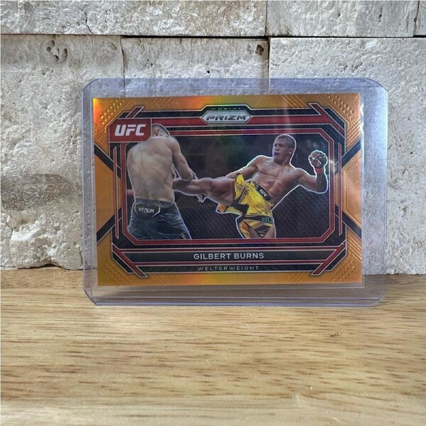 2023 PANINI PRIZM UFC GILBERT BURNS #42 ORANGE PRIZM 82/99