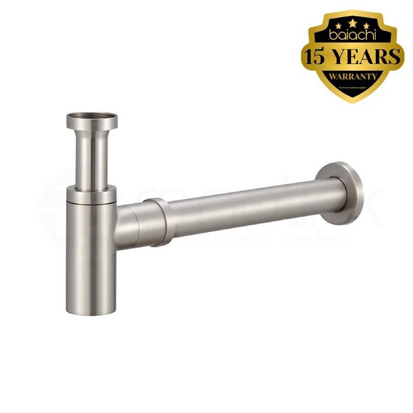 Moreton Round Brass Bottle Trap 40mm Brushed Nickel