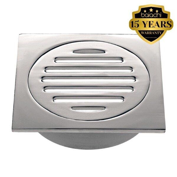 110X110mm Bathroom Shower 100mm Outlet Floor Waste Drain Grate Chrome