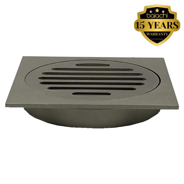 110X110mm Brushed Nickel Bathroom Shower 100mm Floor Waste Drain