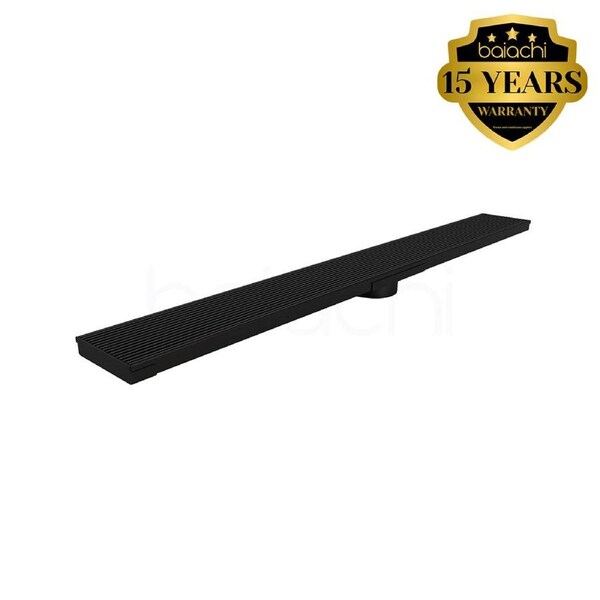 601-900mm Linear Heelguard Adjustable Floor Waste Matte Black