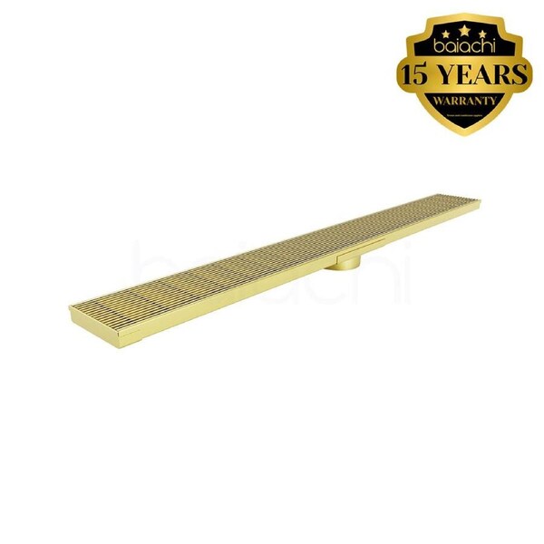 150-600mm Linear Heelguard Adjustable Floor Waste Brushed Gold