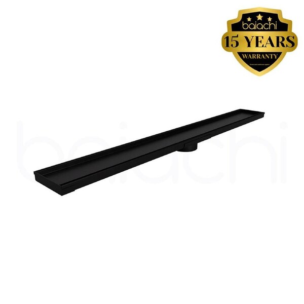 601-900mm Linear Tile Insert Adjustable Floor Waste Matte Black
