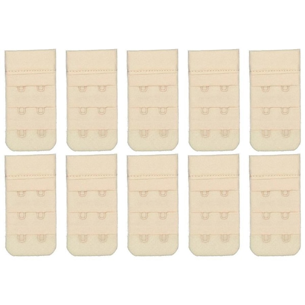 10 Pack Triumph 2 Hook Bra Band Extender Extension Clip On Band Strap Beige Bulk