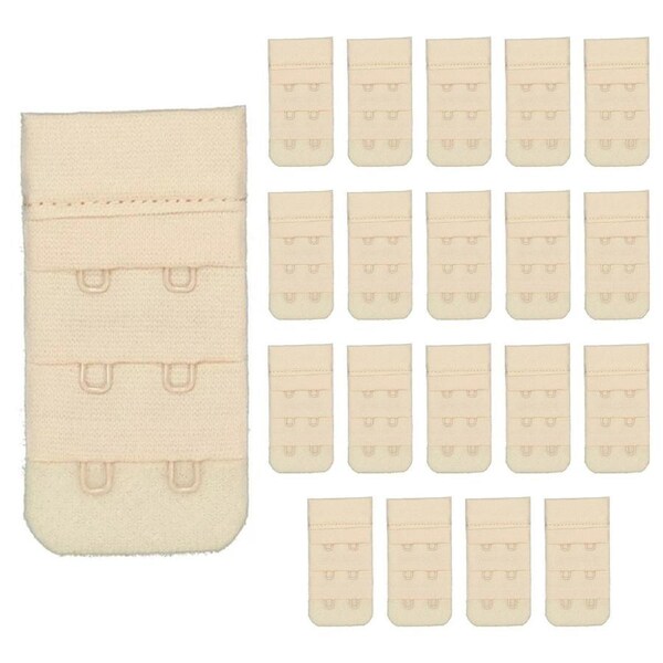 20 Pack Triumph 2 Hook Bra Band Extender Extension Clip On Band Strap Beige Bulk