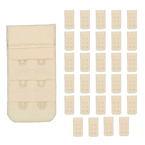 30 Pack Triumph 2 Hook Bra Band Extender Extension Clip On Band Strap Beige Bulk