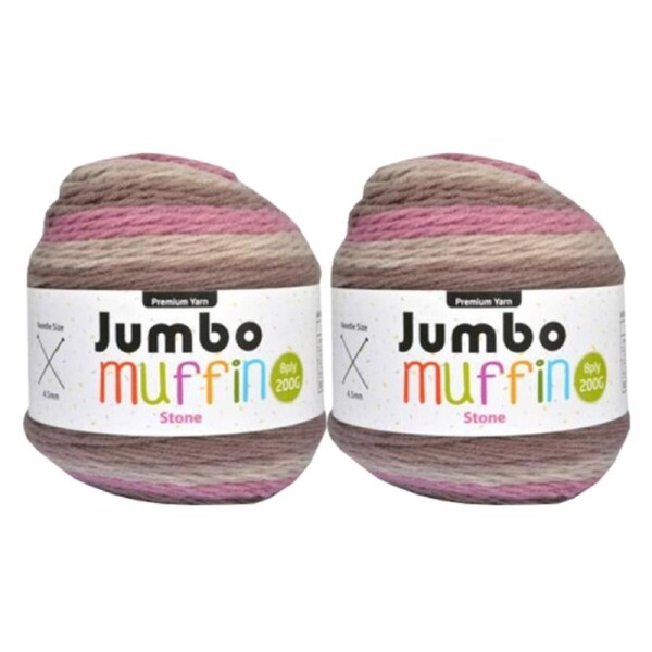 2PC 8Ply Knitting Yarn Cake JUMBO Premium Acrylic Crochet Craft 200g Super Soft Colour Stone