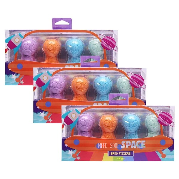 12pc I Need Some Space Alien Fizzers Kids/Childrens Coloured Bath Bombs 35g 3+