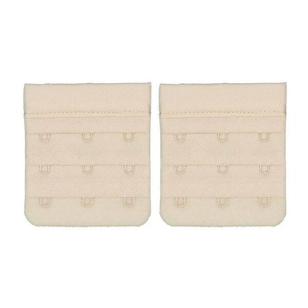 2x Triumph 3 Hook Bra Extender Extension Band Fastener Clip On Strap Beige