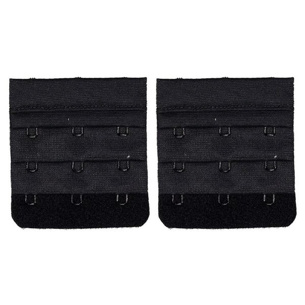2x Triumph 3 Hook Bra Extender Extension Band Fastener Clip On Strap Black