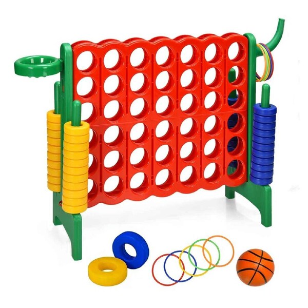 Costway Giant 4-in-A Row Jumbo 4-to-Score Connect four Board Game Set Family Strategy Game Party,Green
