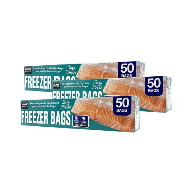 3x Bag Freezer Snap Lock 30cm x 27cm 50pk