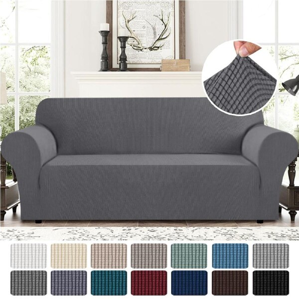 Stretch Couch Cover Sofa Cover Slip Cover Full Protect Thick Soft 1/2/3/4 Seater Burgundy Red / XL 3 Seater