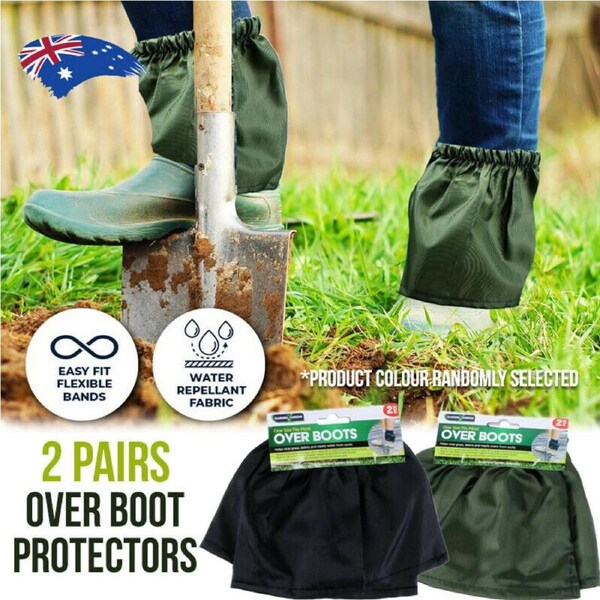 2x Sock Covers 1 Pair 21cm x 16cm Black/ Green