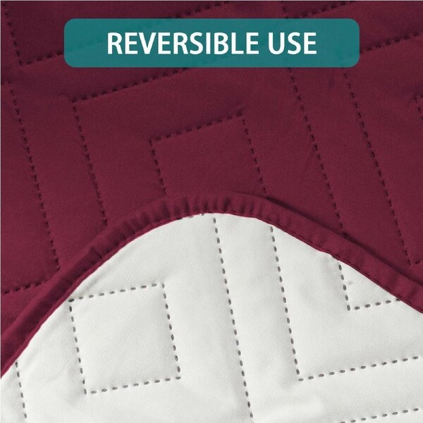 Sofa Covers Water Repellent Slip Covers 1/2/3/4 Seater Recliner Chair Covers 3-Seater / Burgundy/Tan