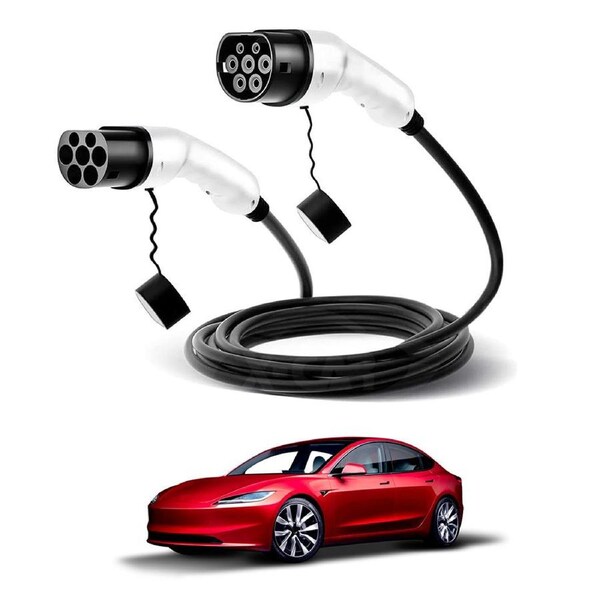 Type 2 to Type 2 EV Charging Charger Cable 5 Meter 22kw for Tesla Model 3 Highland 2023-Onwards
