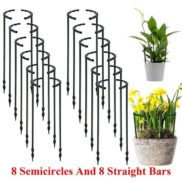 8PCS Stakes Plant Support Stand Frame Garden Climbing Trellis Flowers Stand Cage